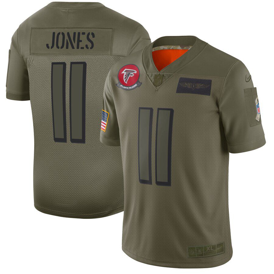 Men Atlanta Falcons #11 Jones Green Nike Olive Salute To Service Limited NFL Jerseys->atlanta falcons->NFL Jersey